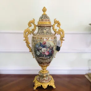 Bình cổ họa tiết Châu Âu mang phong cách tân cổ điển sang trọng BC28